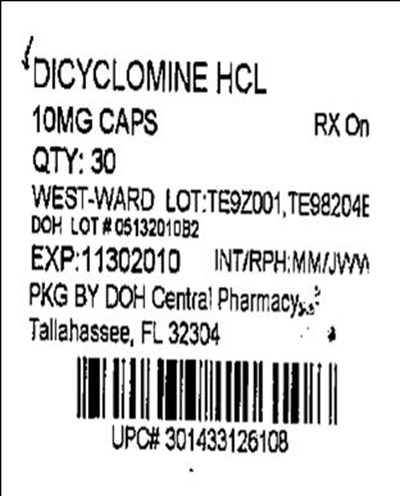 Label Image 10mg (Dicyclomine 10mg(westward))